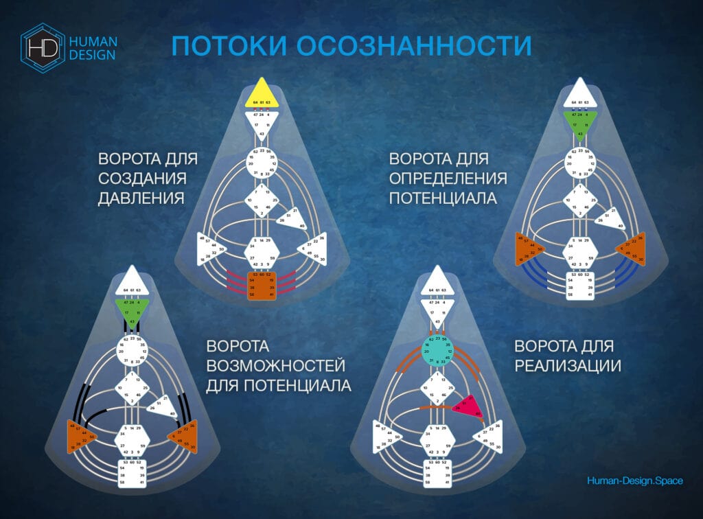 Потоки осознанности в Дизайне Человека